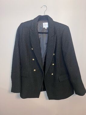 Cyrus Black Textured Blazer Medium